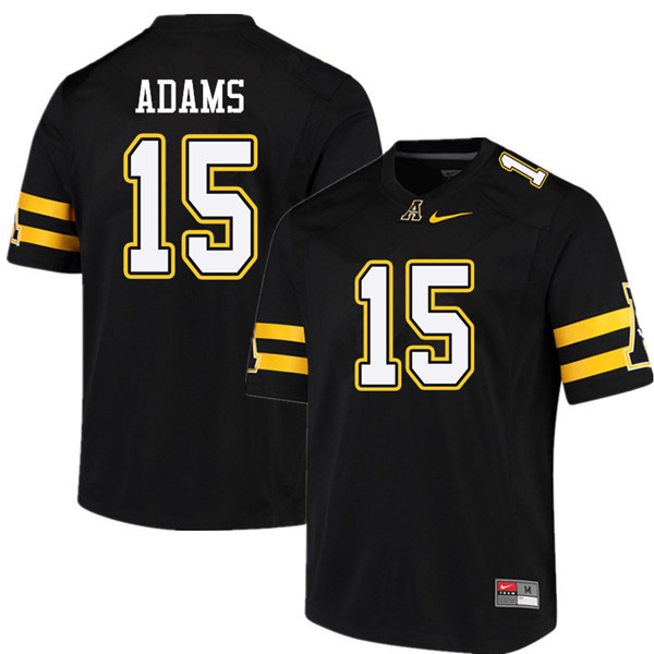Men #15 Mock Adams Appalachian State Mountaineers College Football Jerseys Sale-Black